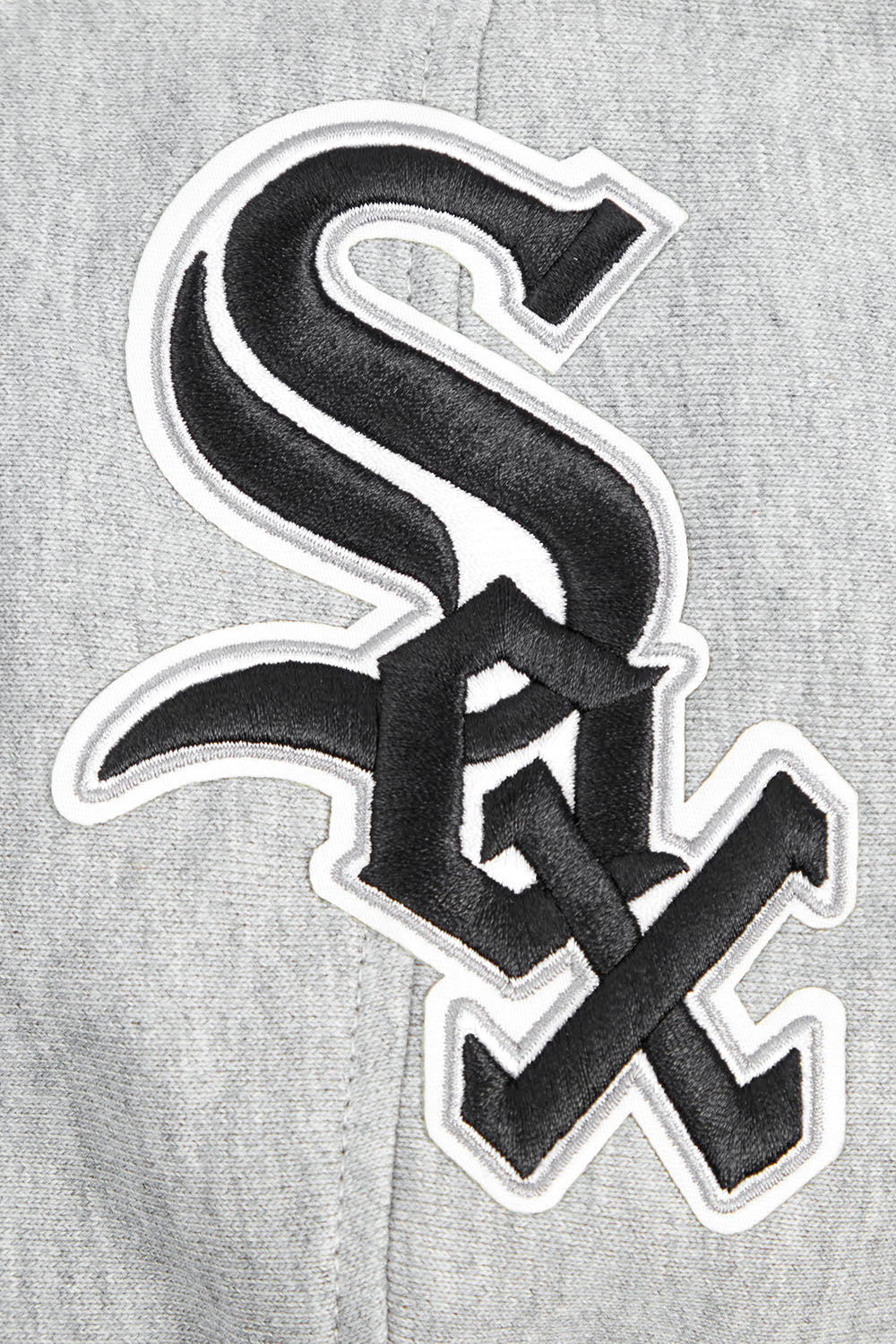 MLB CHICAGO WHITE SOX SCRIPT TAIL MEN'S RIB FLC PO HOODIE (HEATHER GRAY/BLACK)