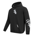 MLB CHICAGO WHITE SOX LIVING LARGE CHANDAIL À CAPUCHON EN MOLLETON À ÉPAULES TOMBANTES POUR HOMME (NOIR)