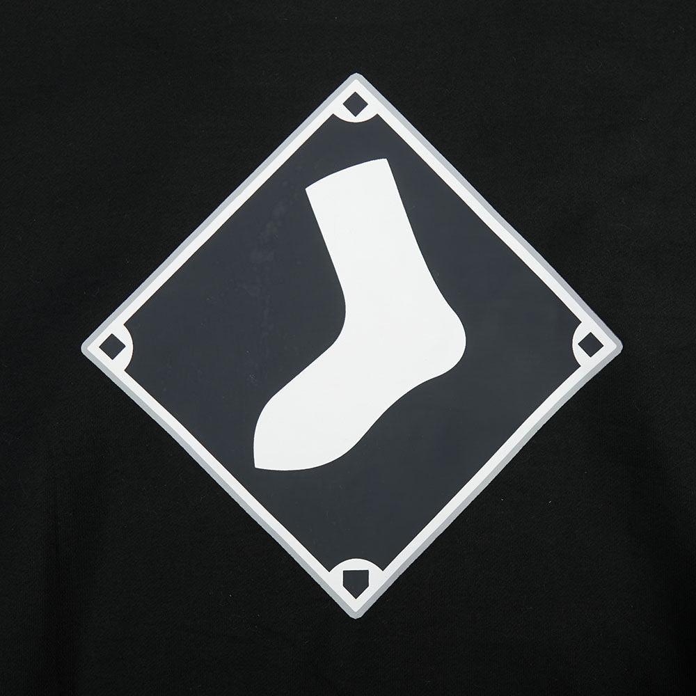 MLB CHICAGO WHITE SOX LIVING LARGE CHANDAIL À CAPUCHON EN MOLLETON À ÉPAULES TOMBANTES POUR HOMME (NOIR)