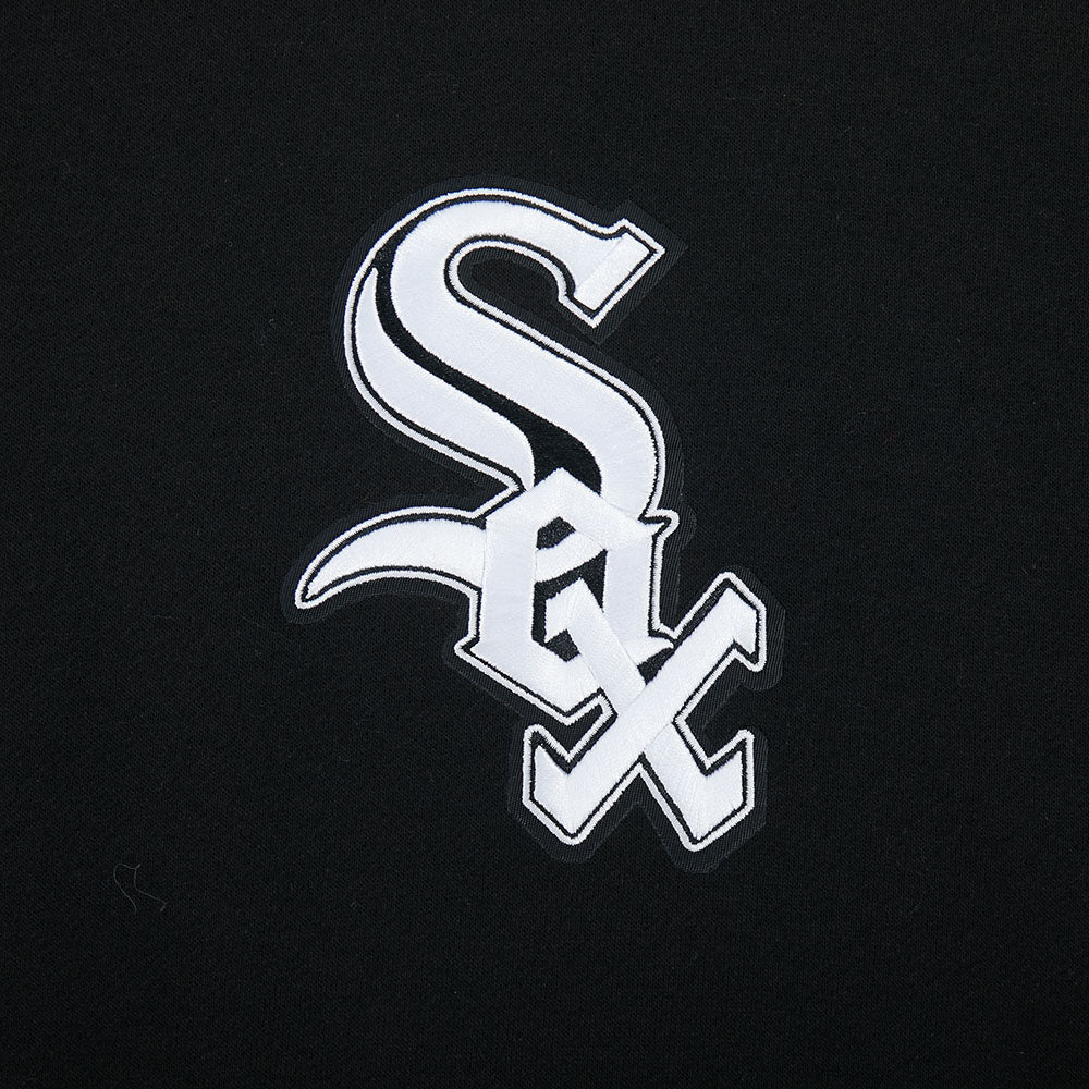 MLB CHICAGO WHITE SOX LIVING LARGE CHANDAIL À CAPUCHON EN MOLLETON À ÉPAULES TOMBANTES POUR HOMME (NOIR)