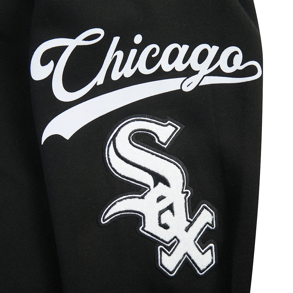MLB CHICAGO WHITE SOX LIVING LARGE CHANDAIL À CAPUCHON EN MOLLETON À ÉPAULES TOMBANTES POUR HOMME (NOIR)