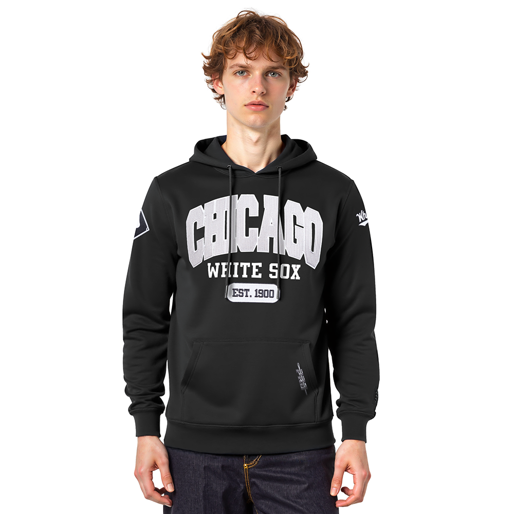 MLB CHICAGO WHITE SOX CITY ARCH CHANDAIL À CAPUCHON EN MOLLETON POUR HOMME (NOIR)