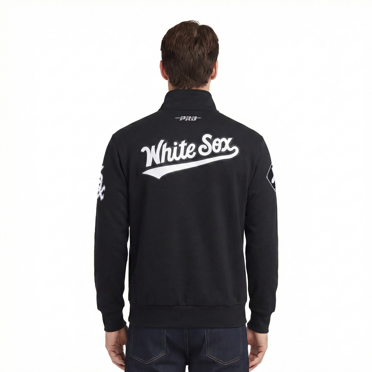 MLB CHICAGO WHITE SOX CITY ARCH MEN'S FLC 1/4 ZIP (BLACK)