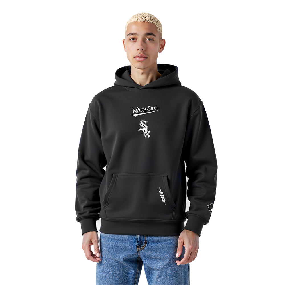 MLB CHICAGO WHITE SOX WINGSPAN MEN'S DROP SHOULDER FLC PO HOODIE v2 (BLACK)