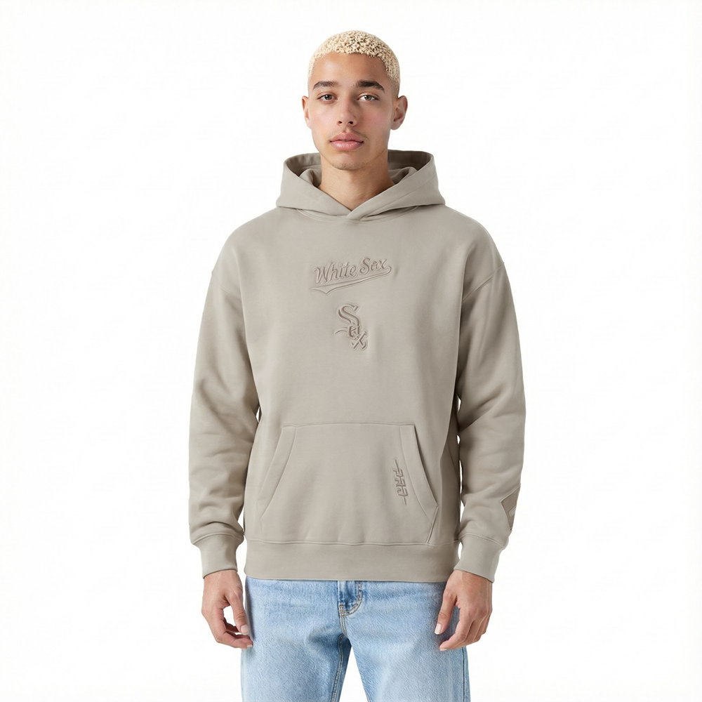 MLB CHICAGO WHITE SOX WINGSPAN MEN'S DROP SHOULDER FLC PO HOODIE v2 (TAUPE)