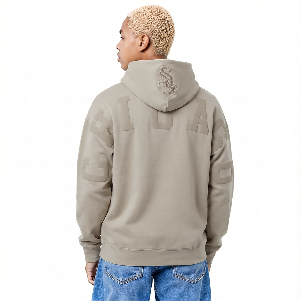 MLB CHICAGO WHITE SOX WINGSPAN MEN'S DROP SHOULDER FLC PO HOODIE v2 (TAUPE)