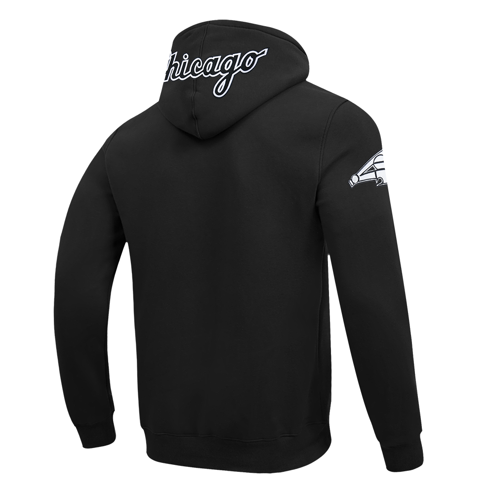MLB CHICAGO WHITE SOX CLASSIC CHENILLE CHANDAIL À CAPUCHON EN MAILLE DOUBLE POUR HOMME (NOIR)