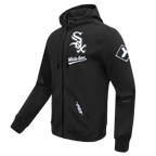 MLB CHICAGO WHITE SOX CLASSIC CHENILLE CHANDAIL À CAPUCHON EN MAILLE DOUBLE À GLISSIÈRE POUR HOMME (NOIR)