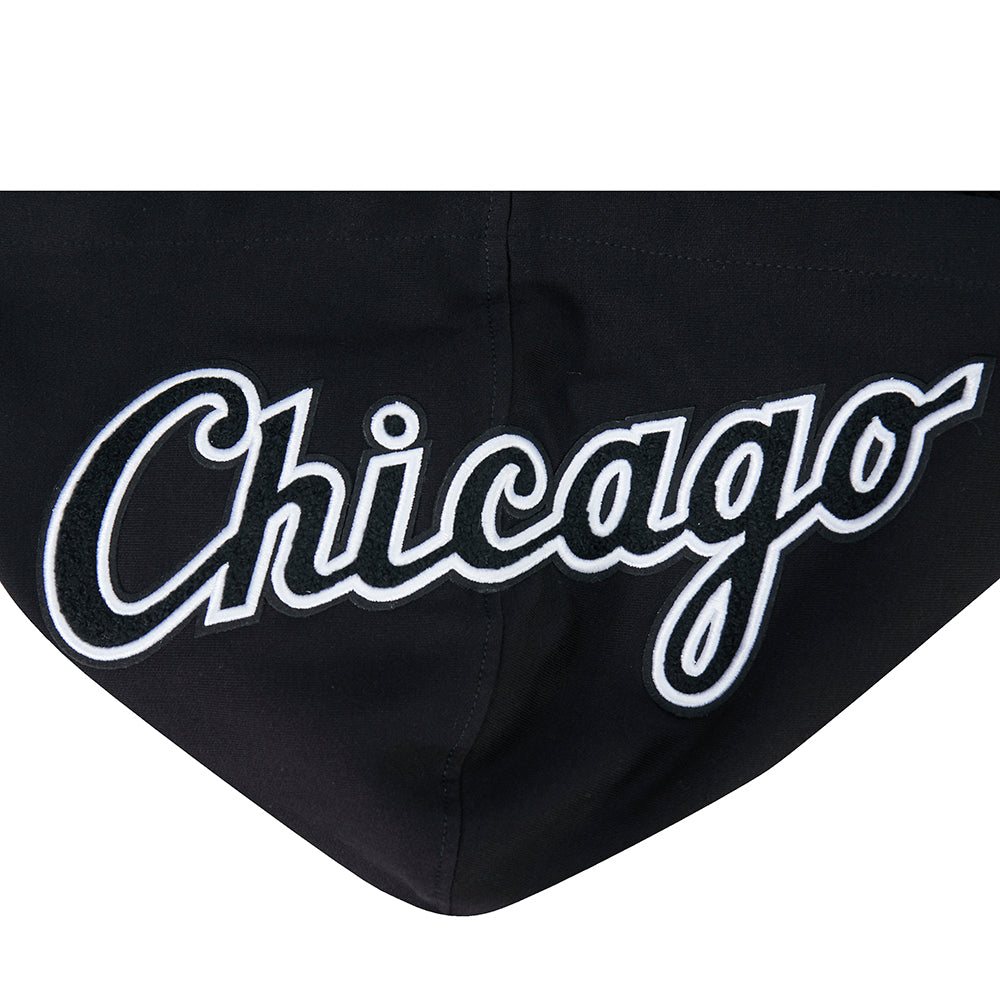 MLB CHICAGO WHITE SOX CLASSIC CHENILLE CHANDAIL À CAPUCHON EN MAILLE DOUBLE À GLISSIÈRE POUR HOMME (NOIR)