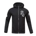 MLB CHICAGO WHITE SOX CLASSIC CHENILLE MEN'S  FULL ZIP PULLOVER HOODIE (BLACK)