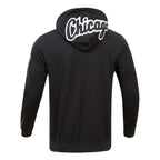 MLB CHICAGO WHITE SOX CLASSIC CHENILLE MEN'S  FULL ZIP PULLOVER HOODIE (BLACK)