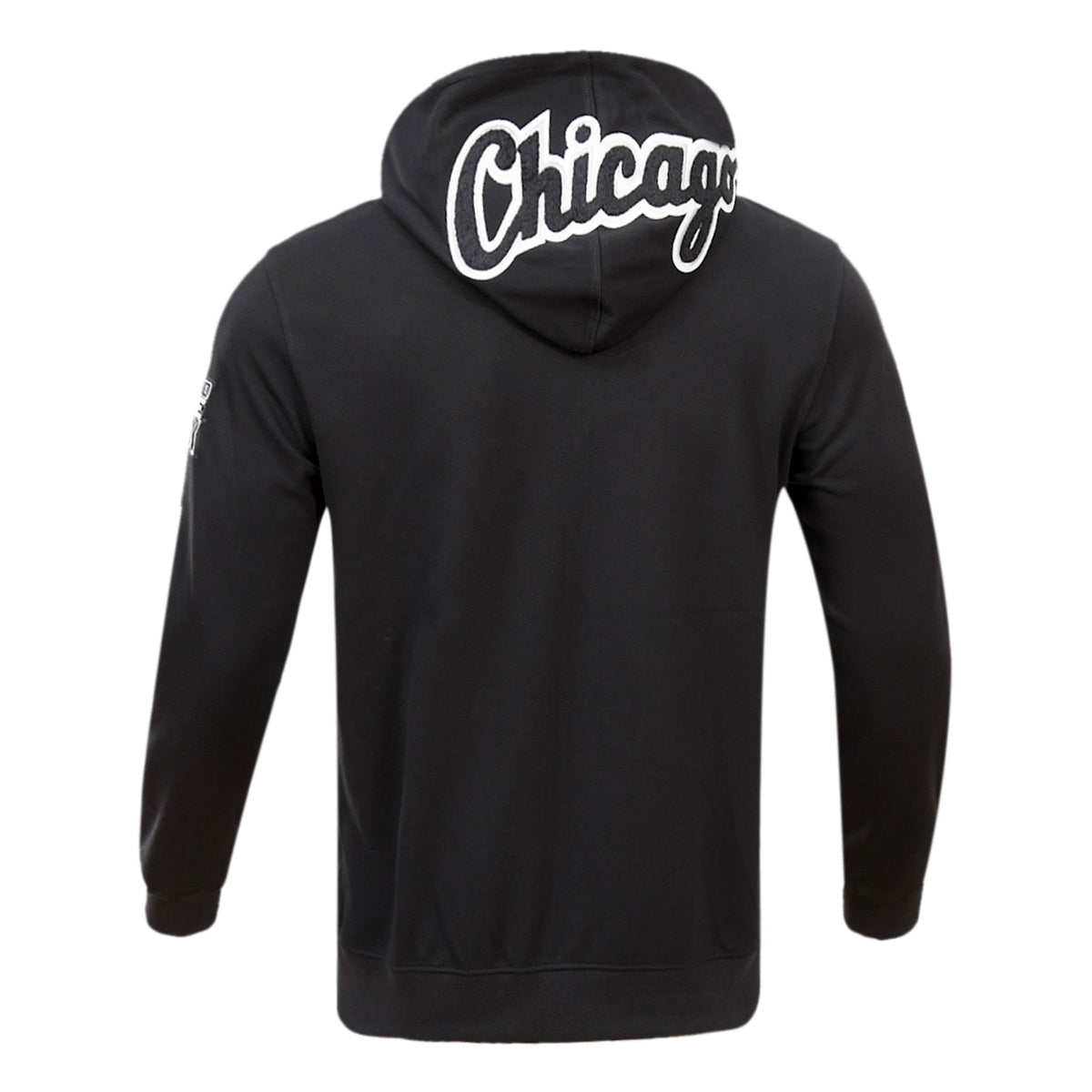 MLB CHICAGO WHITE SOX CLASSIC CHENILLE MEN'S  FULL ZIP PULLOVER HOODIE (BLACK)