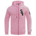 MLB CHICAGO WHITE SOX CLASSIC CHENILLE MEN'S FULL ZIP PULLOVER HOODIE (PINK)