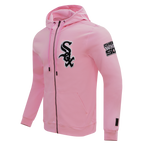 MLB CHICAGO WHITE SOX CLASSIC CHENILLE MEN'S FULL ZIP PULLOVER HOODIE (PINK)