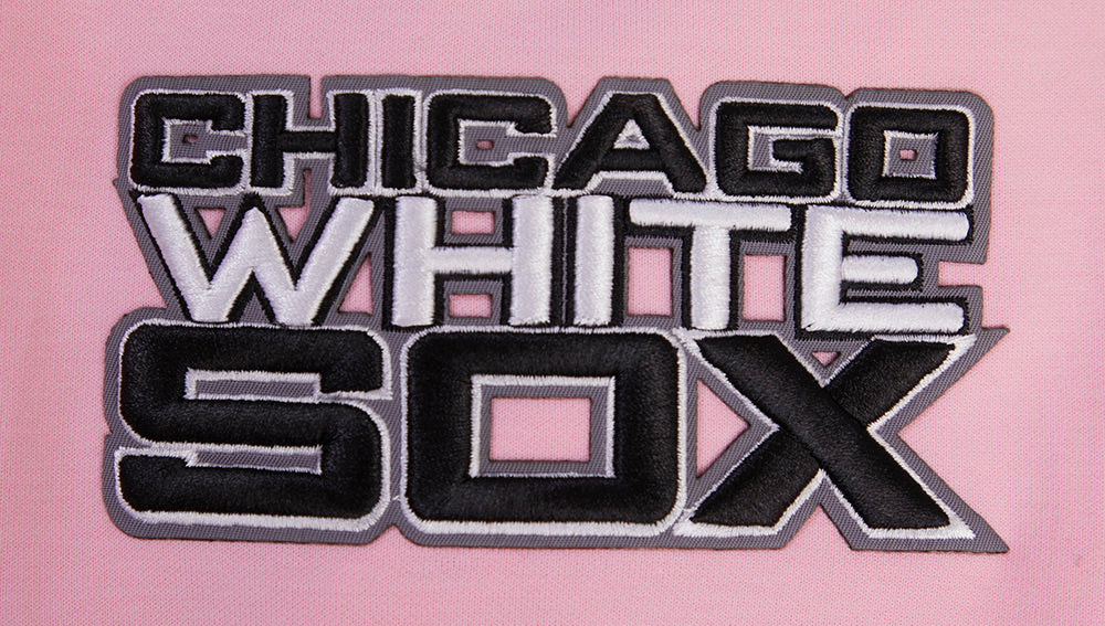MLB CHICAGO WHITE SOX CLASSIC CHENILLE MEN'S FULL ZIP PULLOVER HOODIE (PINK)