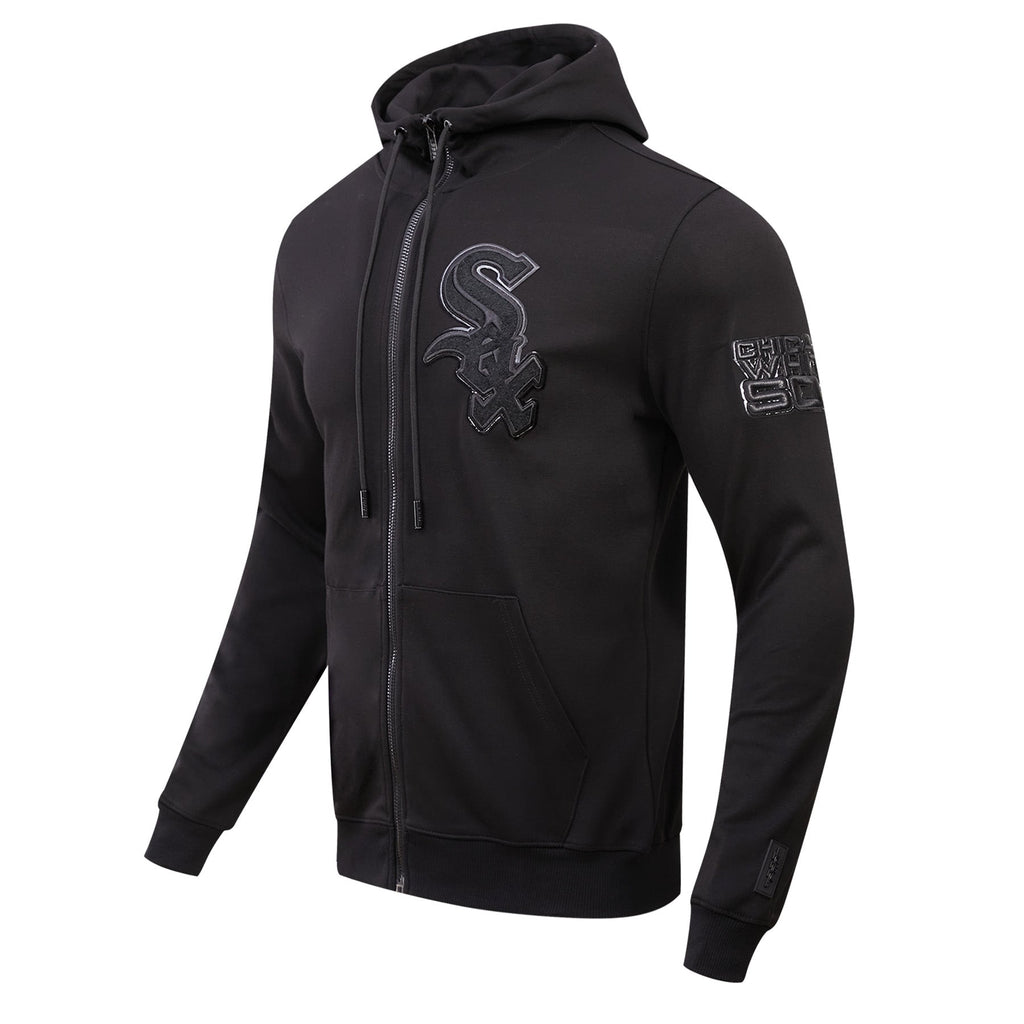 MLB CHICAGO WHITE SOX TRIPLE BLACK CHANDAIL À CAPUCHON À GLISSIÈRE (NOIR)