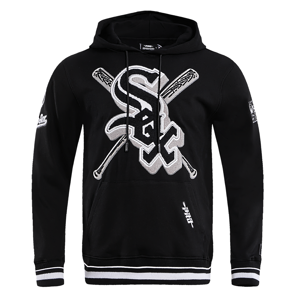 MLB CHICAGO WHITE SOX MASH UP CHANDAIL À CAPUCHON EN MOLLETON CÔTELÉ POUR HOMME (NOIR/GRIS)