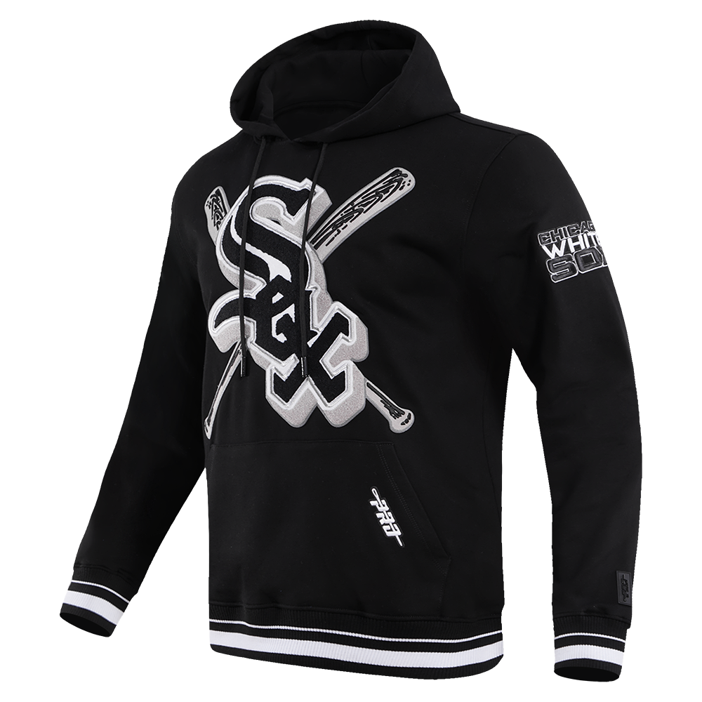 MLB CHICAGO WHITE SOX MASH UP MEN'S RIB FLC PO HOODIE (BLACK/GRAY)