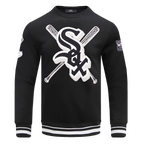 MLB CHICAGO WHITE SOX MASH UP MEN'S RIB FLC CREWNECK (BLACK/GRAY)