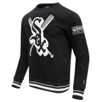 MLB CHICAGO WHITE SOX MASH UP MEN'S RIB FLC CREWNECK (BLACK/GRAY)
