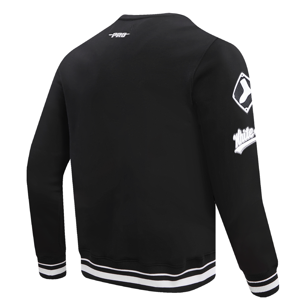MLB CHICAGO WHITE SOX MASH UP MEN'S RIB FLC CREWNECK (BLACK/GRAY)