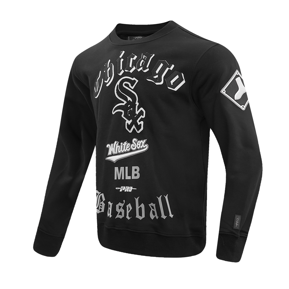 MLB CHICAGO WHITE SOX OLD ENGLISH MEN'S CREWNECK (BLACK)