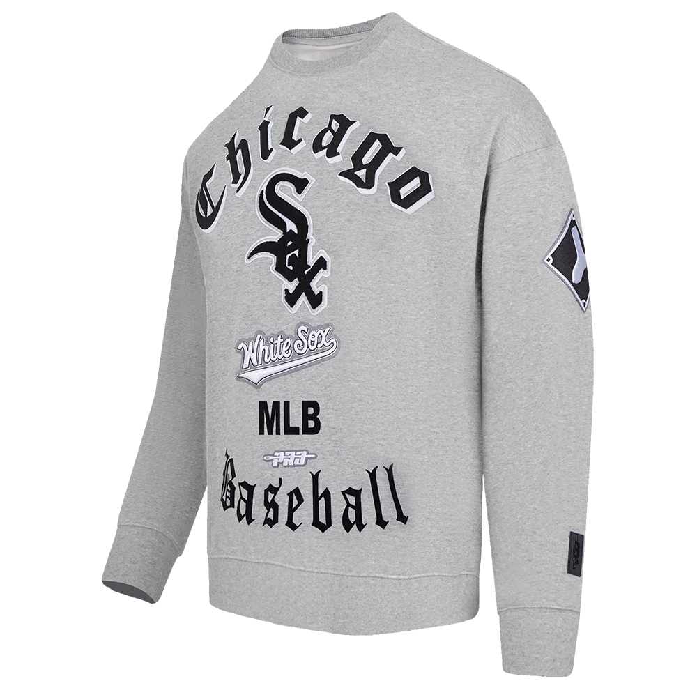 MLB CHICAGO WHITE SOX OLD ENGLISH MEN'S CREWNECK (HEATHER GREY)