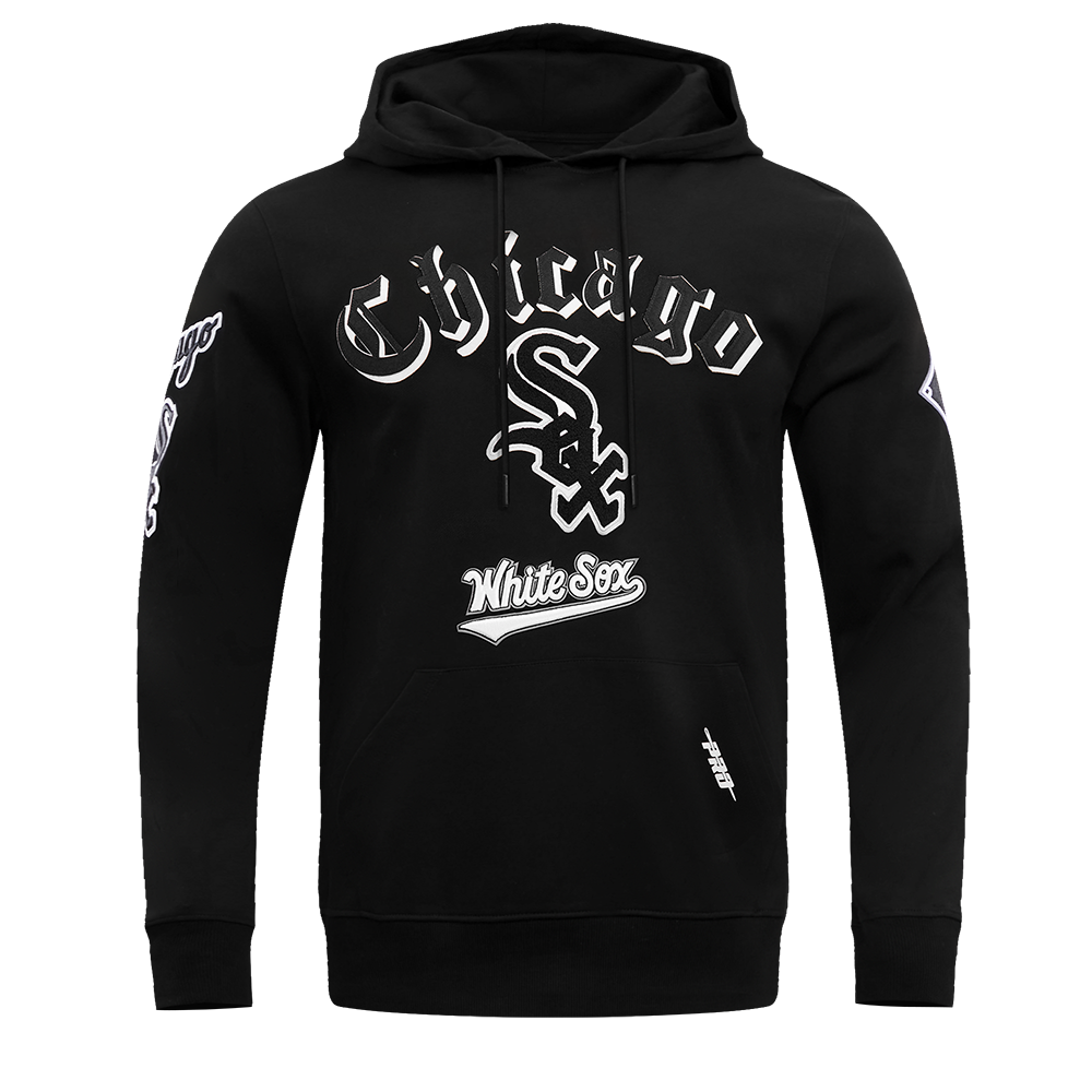 MLB CHICAGO WHITE SOX OLD ENGLISH CHANDAIL À CAPUCHON POUR HOMME (NOIR)