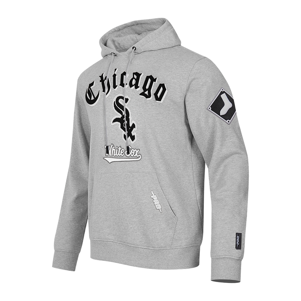 MLB CHICAGO WHITE SOX OLD ENGLISH MEN'S FLC PO HOODIE (HEATHER GREY)