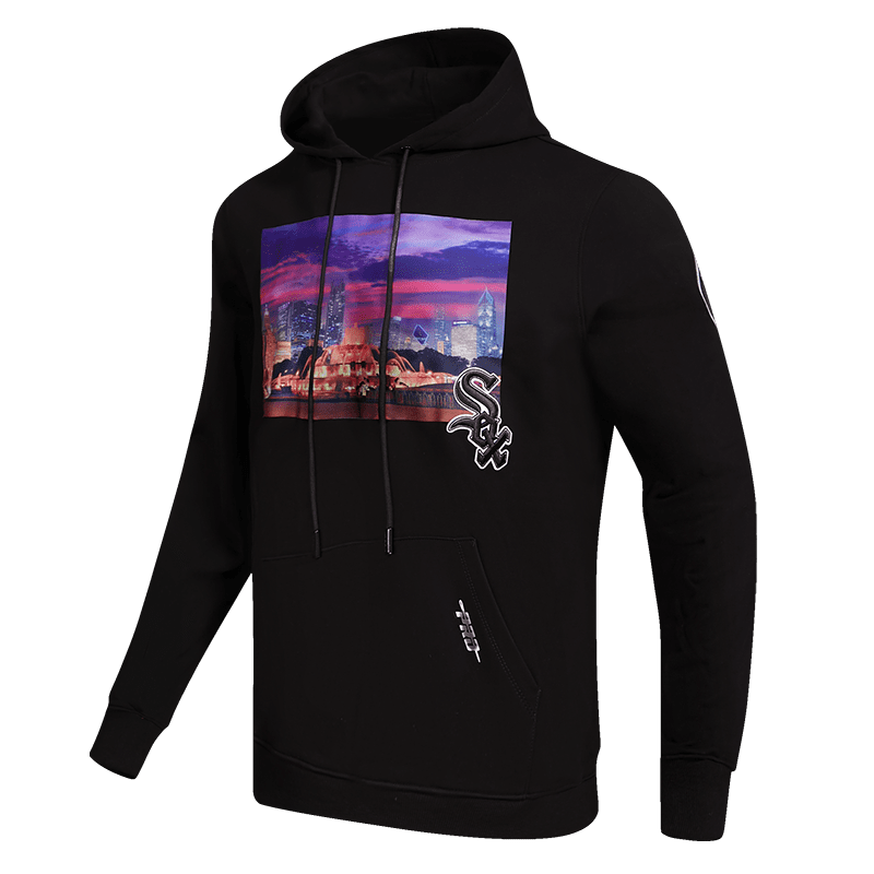 MLB CHICAGO WHITE SOX CITY SCAPE MEN'S PULLOVER HOODIE (BLACK)