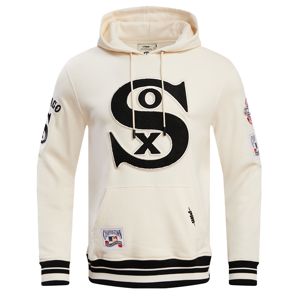MLB CHICAGO WHITE SOX RETRO CLASSIC CHANDAIL À CAPUCHON POUR HOMME (COQUILLE D'ŒUF/NOIR)