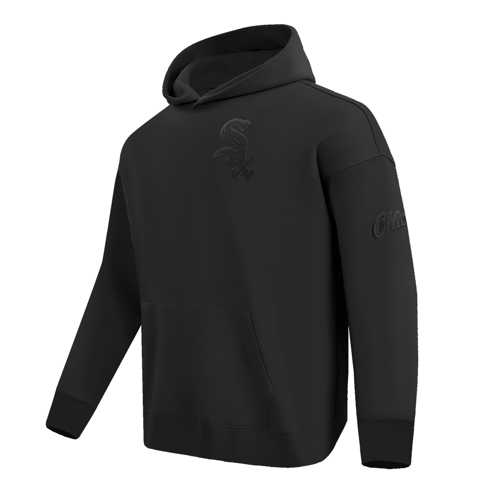 MLB CHICAGO WHITE SOX NEUTRAL CHANDAIL À CAPUCHON EN MOLLETON À ÉPAULES TOMBANTES POUR HOMME (NOIR)