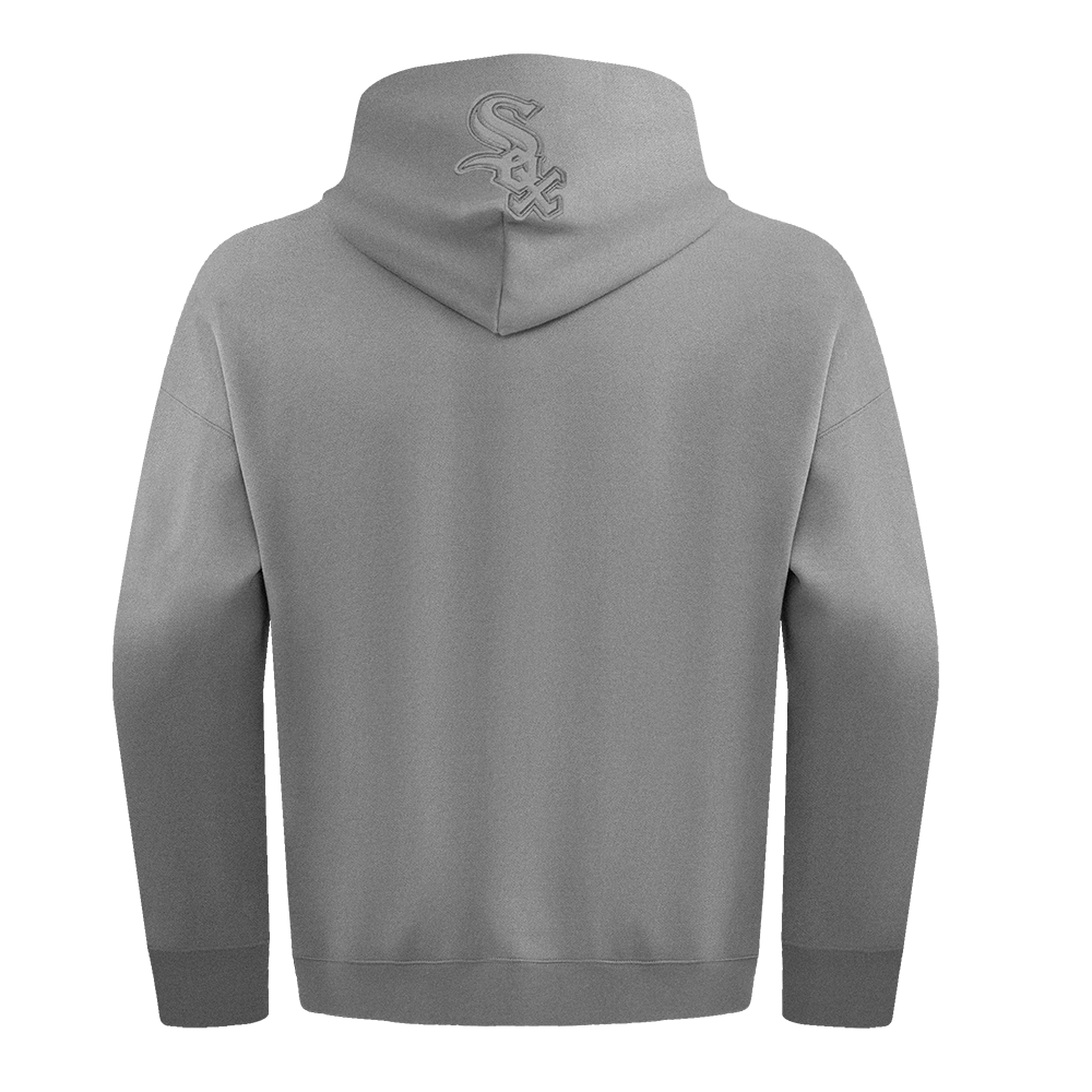 MLB CHICAGO WHITE SOX NEUTRAL CHANDAIL À CAPUCHON EN MOLLETON À ÉPAULES TOMBANTES POUR HOMME (GRIS CHINÉ FONCÉ)