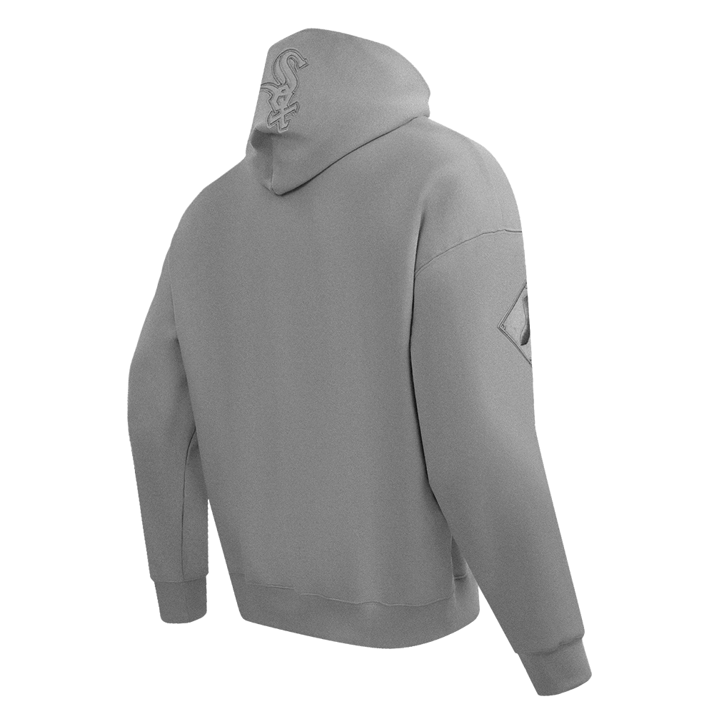 MLB CHICAGO WHITE SOX NEUTRAL CHANDAIL À CAPUCHON EN MOLLETON À ÉPAULES TOMBANTES POUR HOMME (GRIS CHINÉ FONCÉ)
