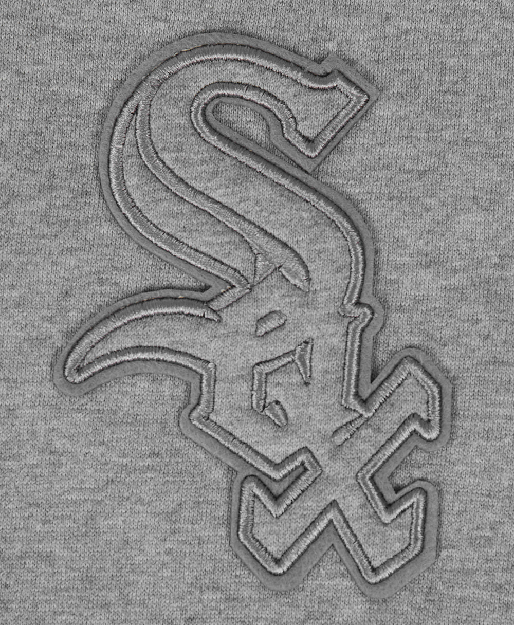 MLB CHICAGO WHITE SOX NEUTRAL CHANDAIL À CAPUCHON EN MOLLETON À ÉPAULES TOMBANTES POUR HOMME (GRIS CHINÉ FONCÉ)