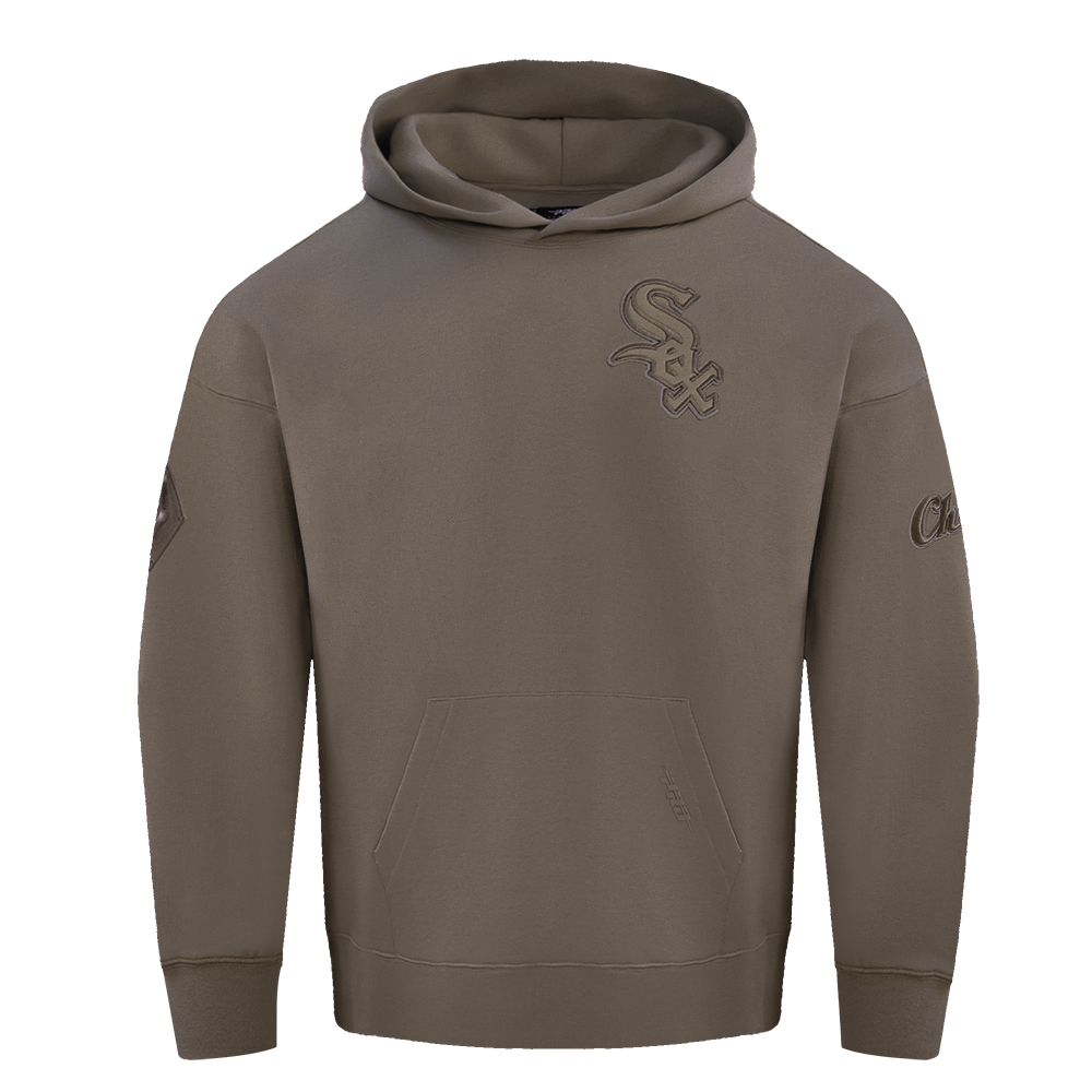MLB CHICAGO WHITE SOX NEUTRAL MEN'S  DROP SHOULDER FLC PO HOODIE (DARK TAUPE)