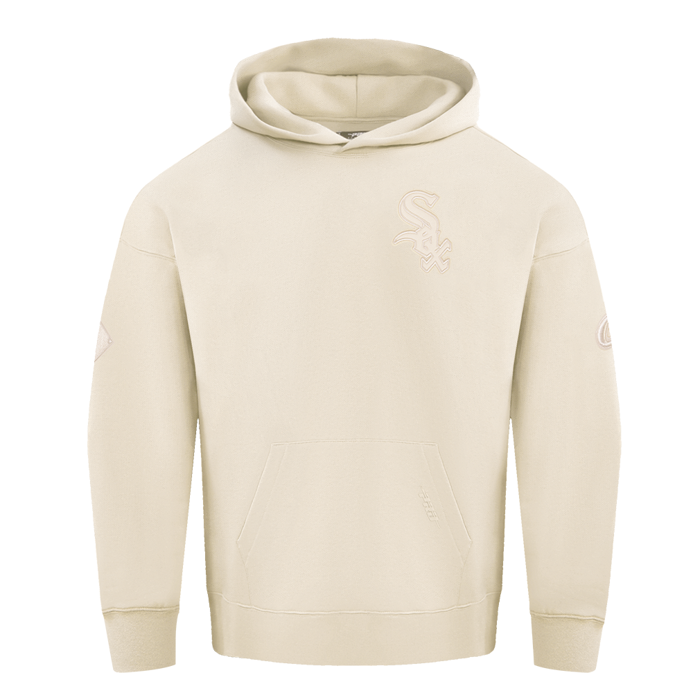 MLB CHICAGO WHITE SOX NEUTRAL MEN'S  DROP SHOULDER FLC PO HOODIE (EGGSHELL)