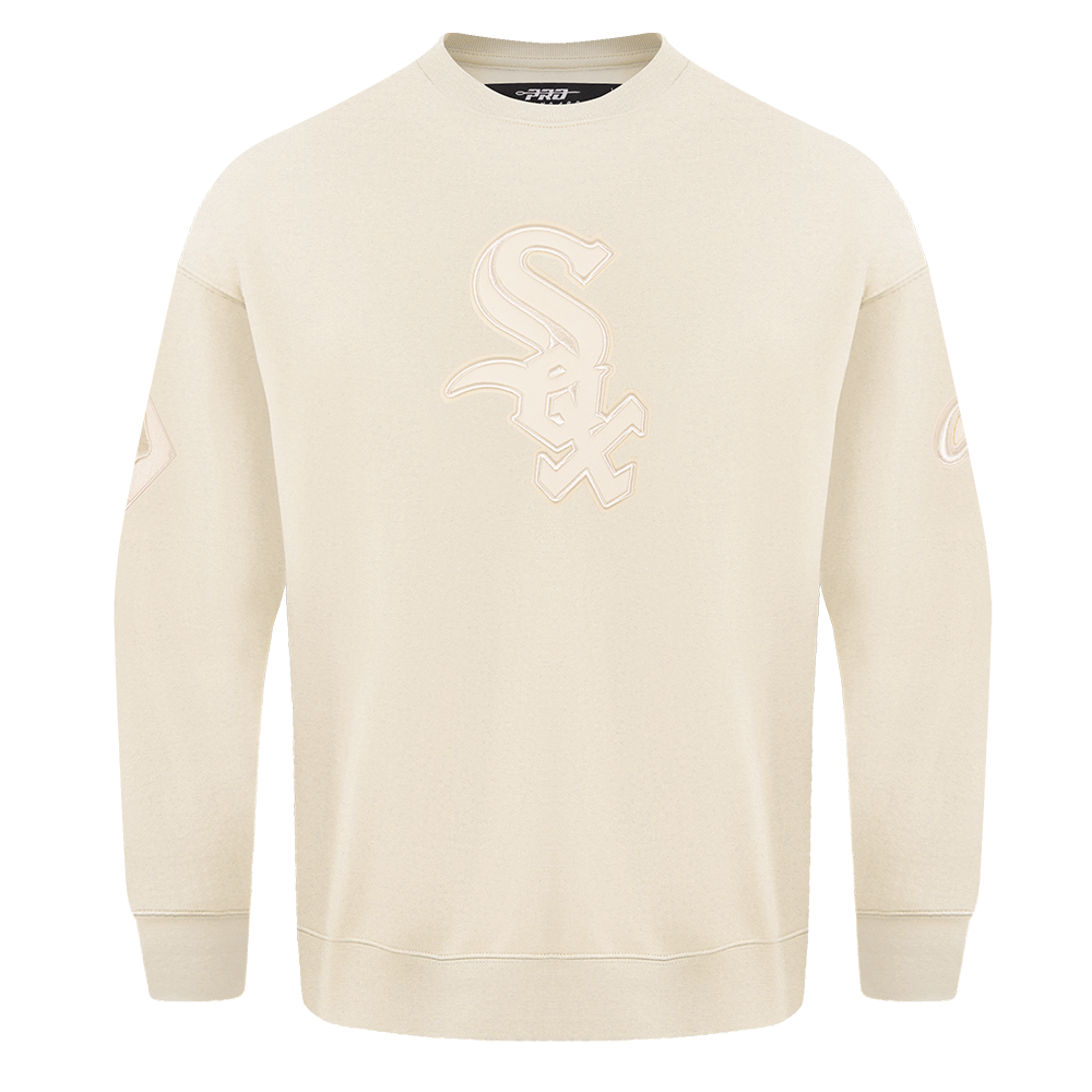 MLB CHICAGO WHITE SOX NEUTRAL MEN'S  DROP SHOULDER FLC CREWNECK (EGGSHELL)
