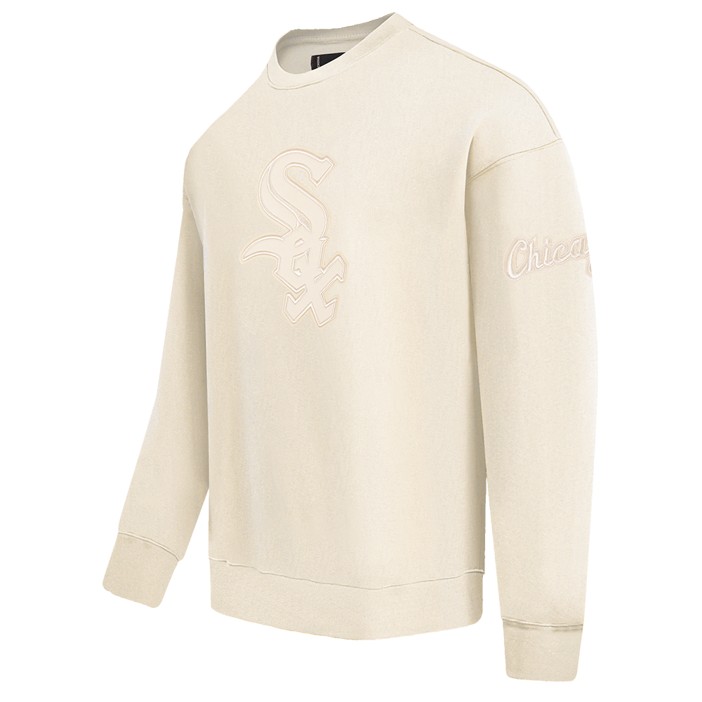 MLB CHICAGO WHITE SOX NEUTRAL MEN'S  DROP SHOULDER FLC CREWNECK (EGGSHELL)