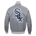 MLB CHICAGO WHITE SOX SCRIPT TAIL BLOUSON EN SATIN POUR HOMME (GRIS)