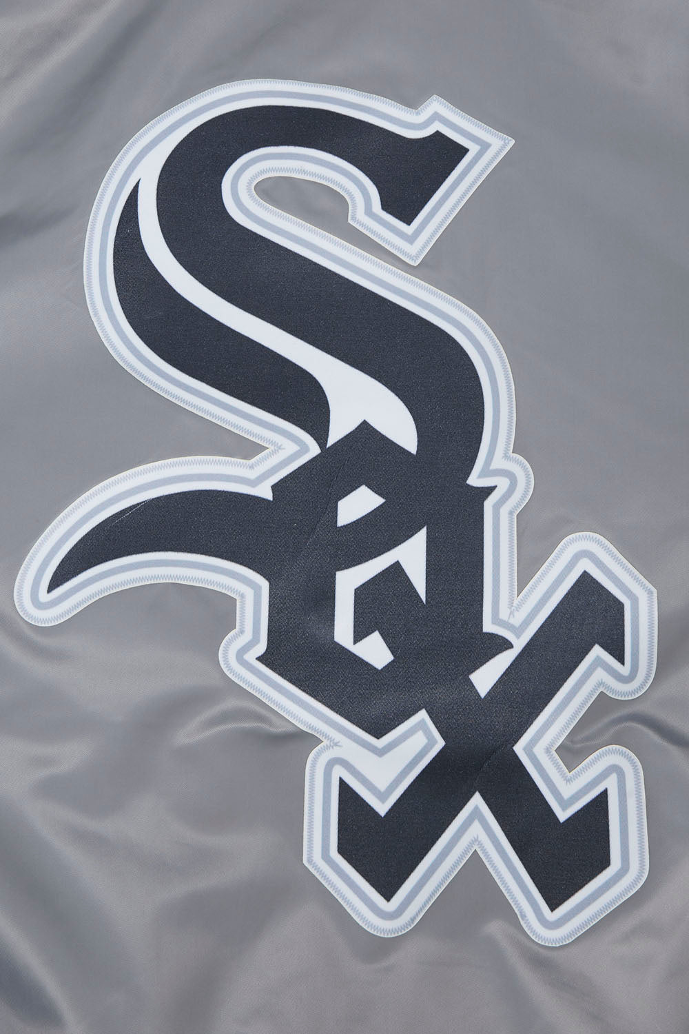 MLB CHICAGO WHITE SOX SCRIPT TAIL BLOUSON EN SATIN POUR HOMME (GRIS)