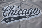 MLB CHICAGO WHITE SOX SCRIPT TAIL BLOUSON EN SATIN POUR HOMME (GRIS)