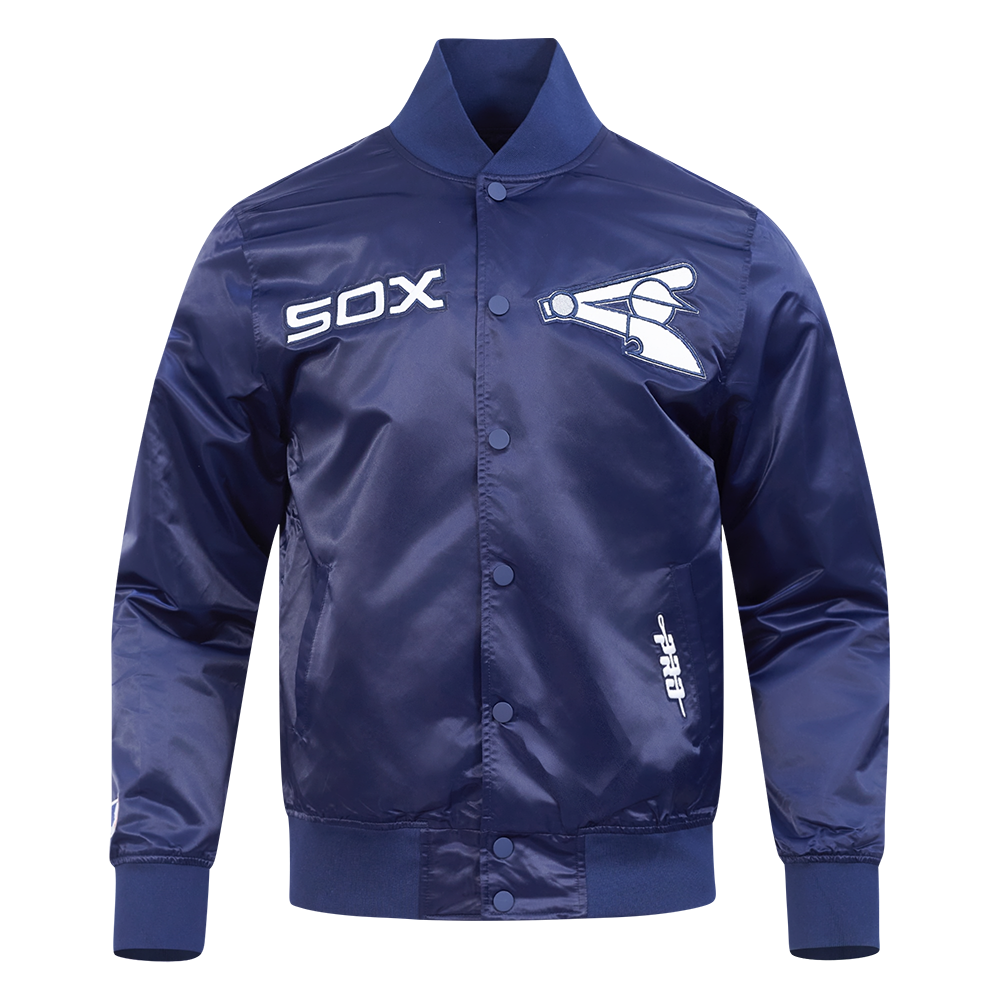 MLB CHICAGO WHITE SOX SOUVENIR MEN'S SATIN JACKET (NAVY)
