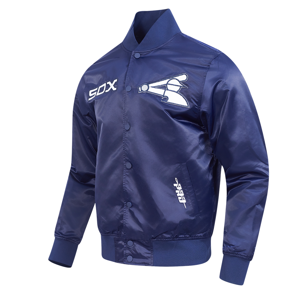 MLB CHICAGO WHITE SOX SOUVENIR BLOUSON EN SATIN POUR HOMME (MARINE)