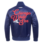 MLB CHICAGO WHITE SOX SOUVENIR BLOUSON EN SATIN POUR HOMME (MARINE)