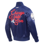 MLB CHICAGO WHITE SOX SOUVENIR BLOUSON EN SATIN POUR HOMME (MARINE)