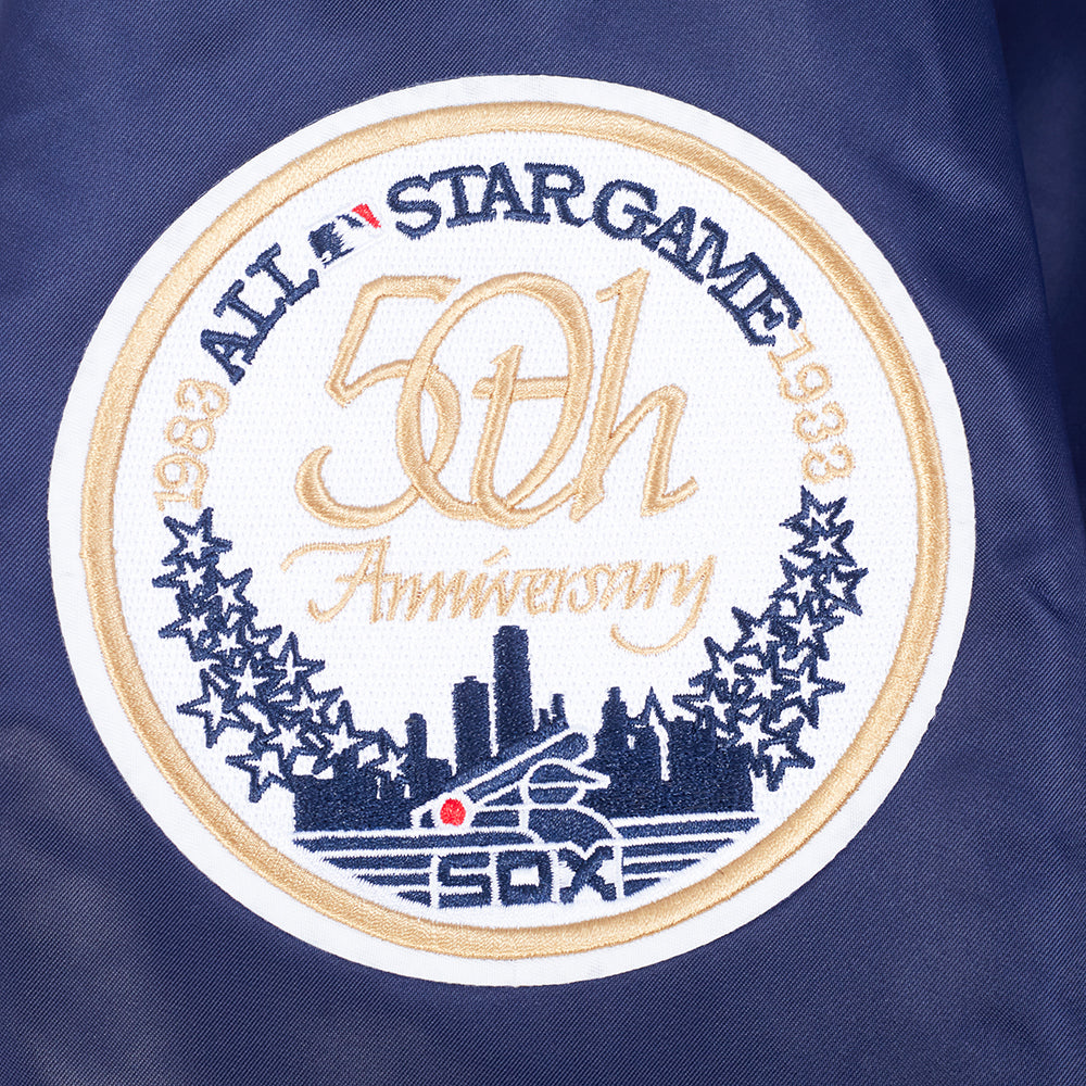 MLB CHICAGO WHITE SOX SOUVENIR BLOUSON EN SATIN POUR HOMME (MARINE)