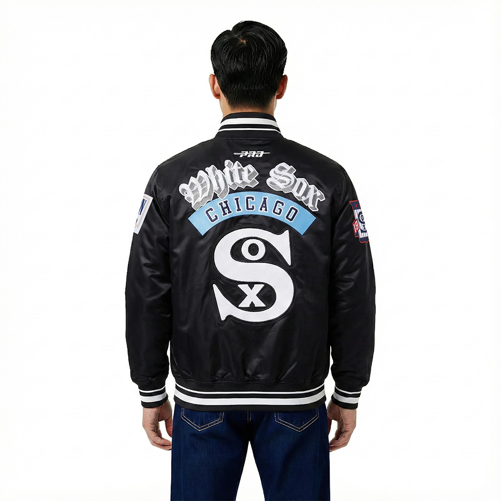 MLB CHICAGO WHITE SOX BEST OF MEN'S RIB SATIN JACKET (BLACK)