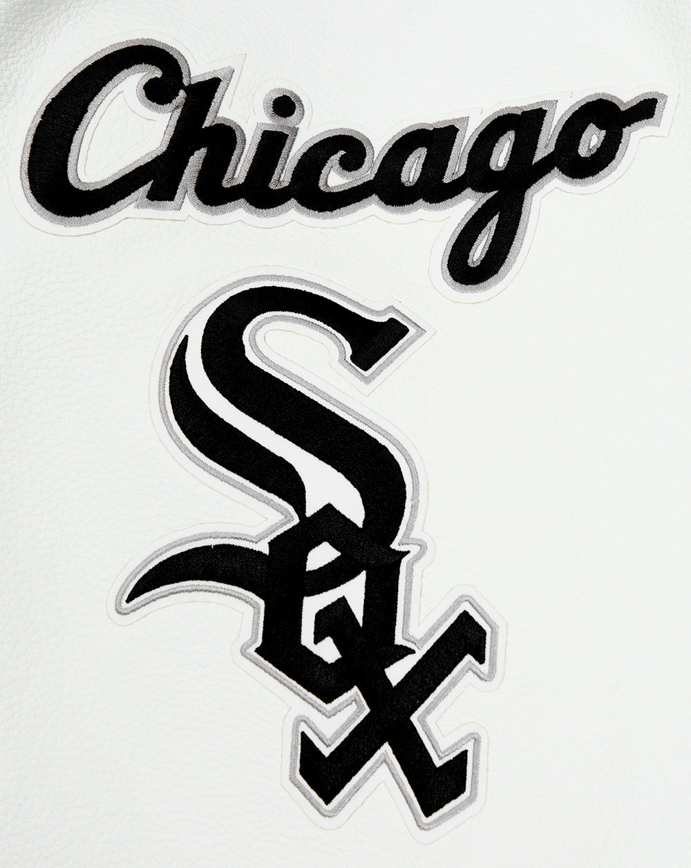MLB CHICAGO WHITE SOX OLD ENGLISH MEN'S RIB WOOL VARSITY JACKET (HEATHER GREY/WHITE/BLACK)