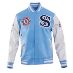 MLB CHICAGO WHITE SOX RETRO CLASSIC MEN'S RIB WOOL VARSITY JACKET (UNIVERSITY BLUE/WHITE)